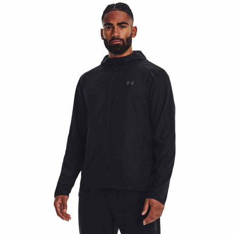 UA Storm Run veste à capuchon homme face live - Black / Jet Gray Reflective