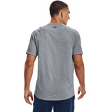 UA Tech 2.0 t-shirt à manches courtes hommes dos- acier clair chiné / noir