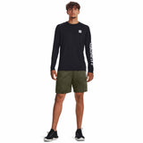 Under Armour Tech Print Fill Long Sleeve t-shirt de course pour homme - Black / White