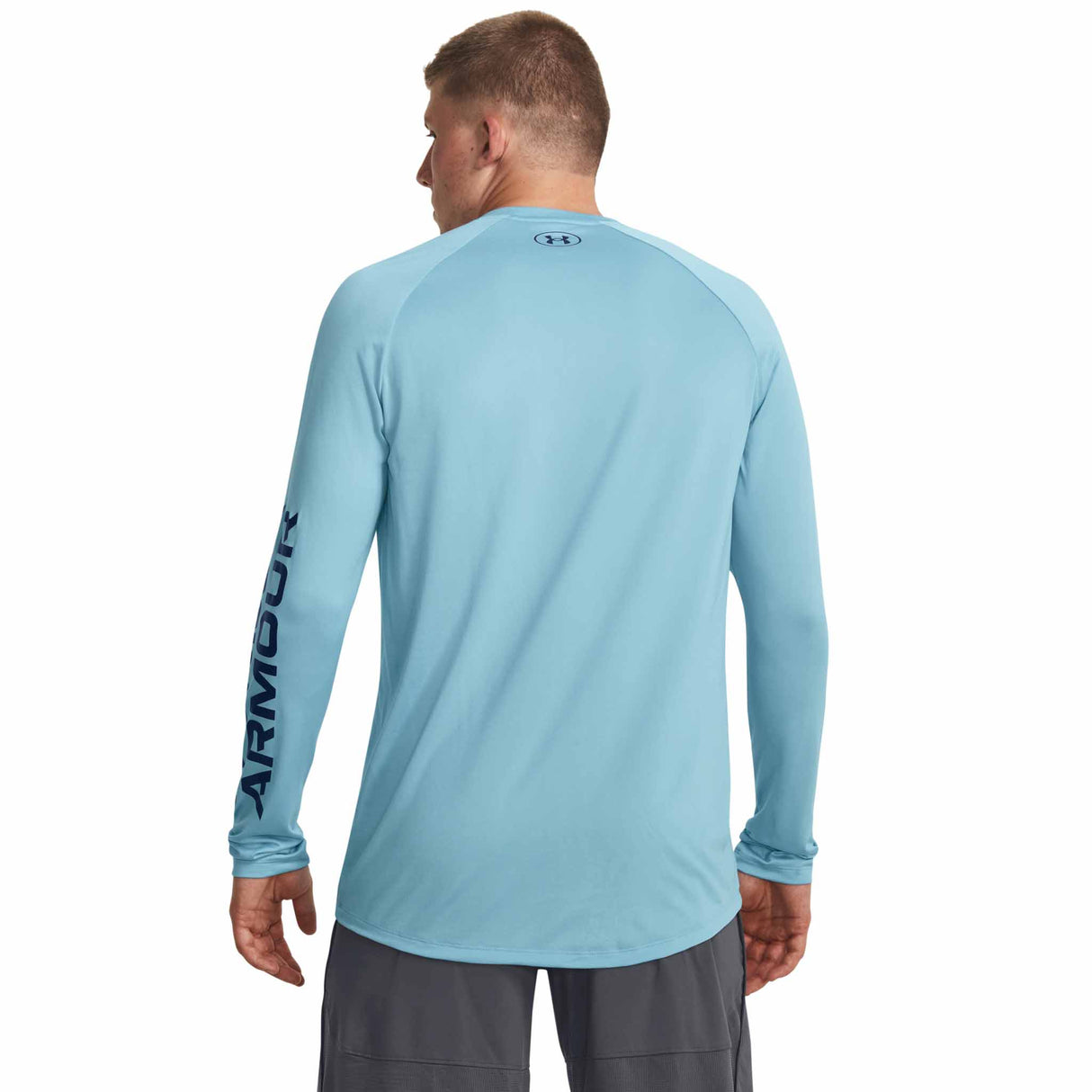 Under Armour Tech Print Fill Long Sleeve t-shirt de course pour homme - Blizzard / Academy