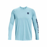 Under Armour Tech Print Fill Long Sleeve t-shirt de course pour homme - Blizzard / Academy