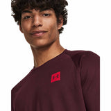 Under Armour Tech Print Fill Long Sleeve t-shirt de course pour homme - Dark Maroon