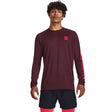 Under Armour Tech Print Fill Long Sleeve t-shirt de course pour homme - Dark Maroon