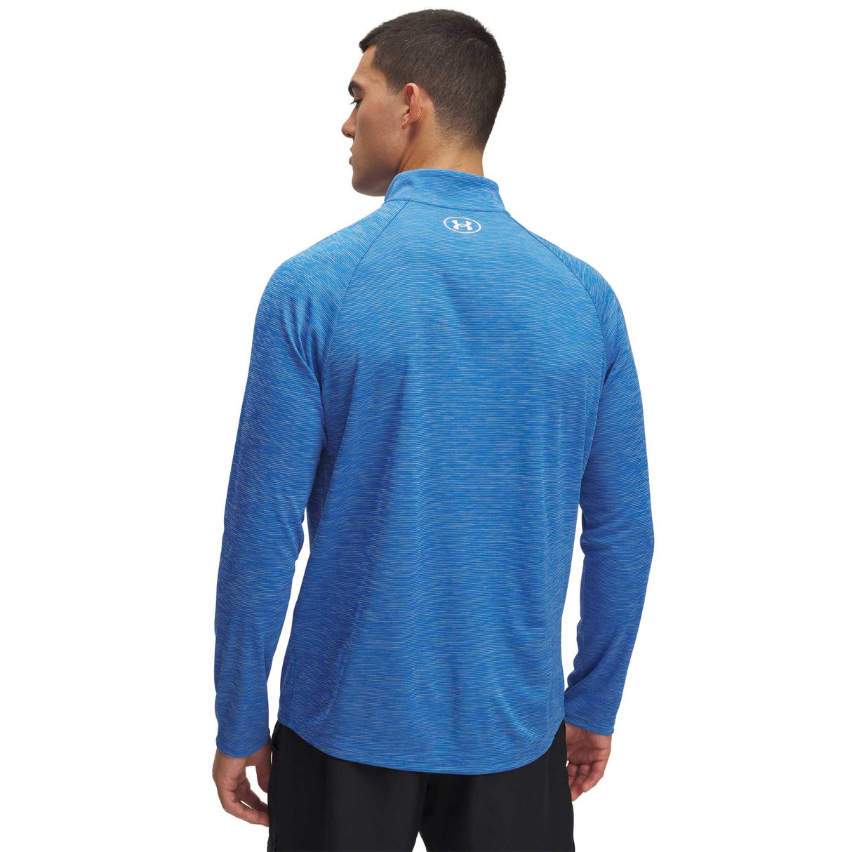 Under Armour Tech haut texturé à 1/2 zip  homme dos - Blue Atlantis