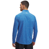 Under Armour Tech haut texturé à 1/2 zip  homme dos - Blue Atlantis