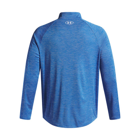 Under Armour Tech haut texturé à 1/2 zip  homme dos - Blue Atlantis