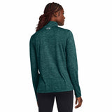 Under Armour Tech Half Zip Twist chandail de course manches longues femme dos live- Hydro Teal / White