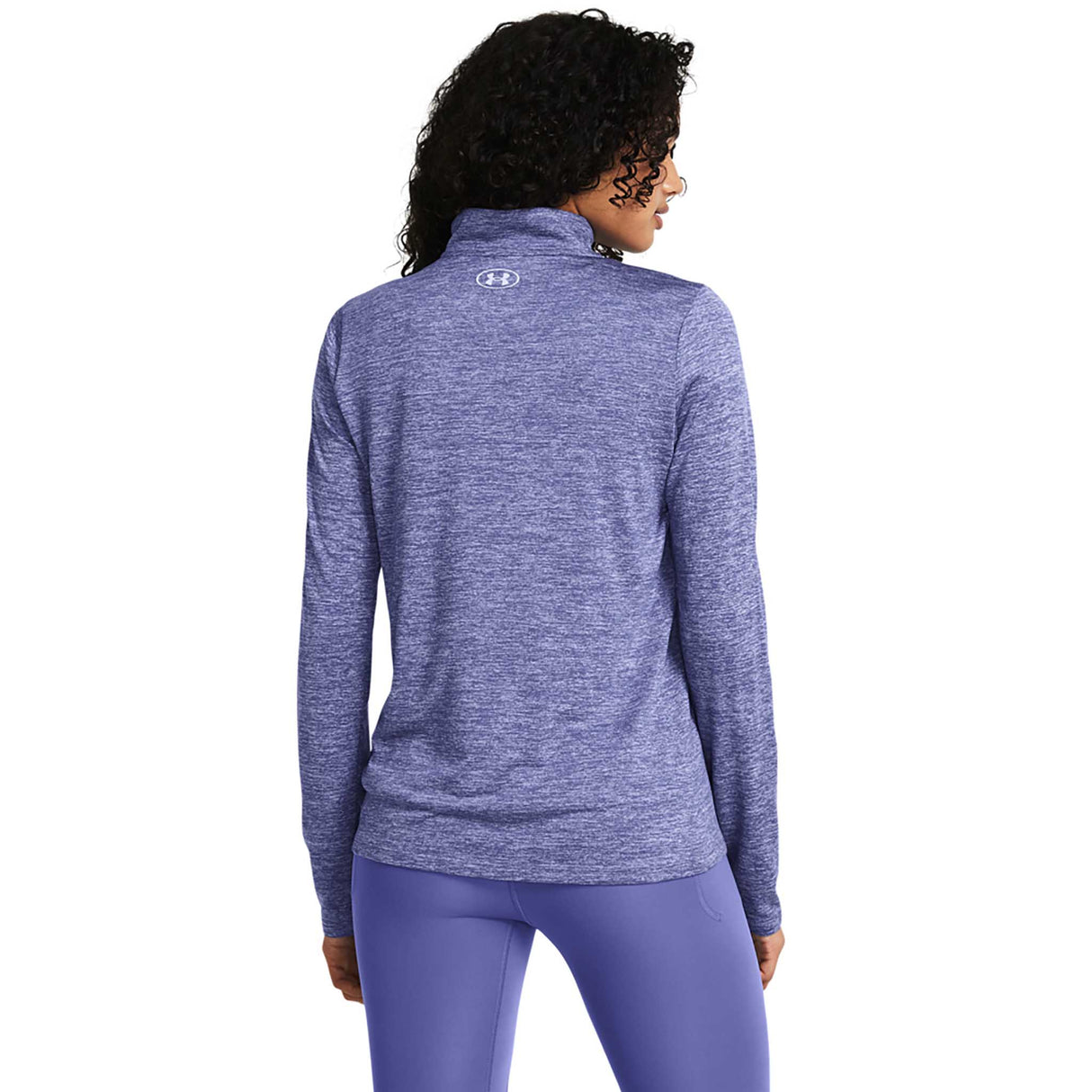 Under Armour Tech Half Zip Twist chandail de course manches longues femme dos live - Starlight / Celeste