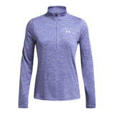 Under Armour Tech Half Zip Twist chandail de course manches longues femme face - Starlight / Celeste