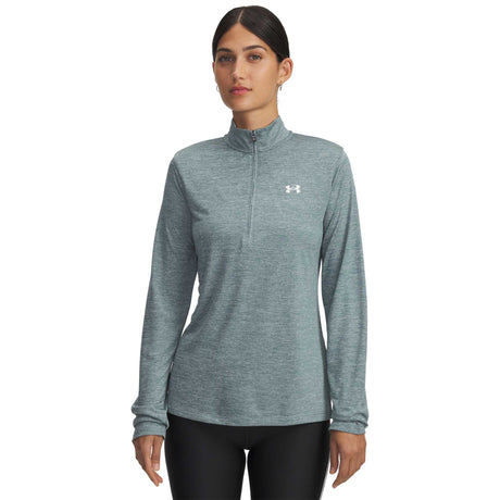 Under Armour Tech Half Zip Twist chandail de course manches longues femme - Jasper Blue / White
