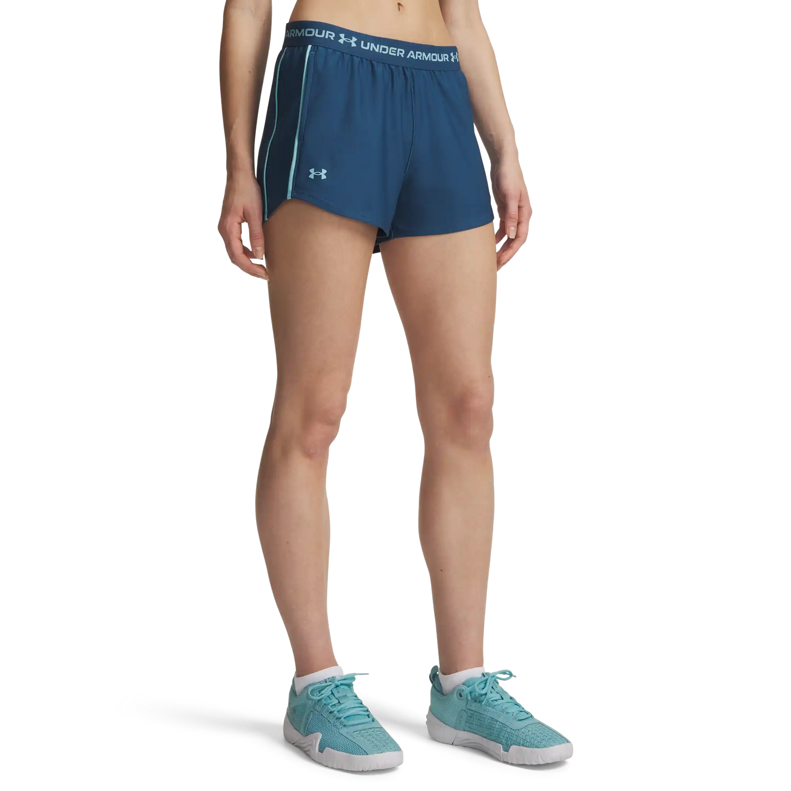 Under Armour Tech Play Up short 8 cm femme - Wham Blue / Blue Haze