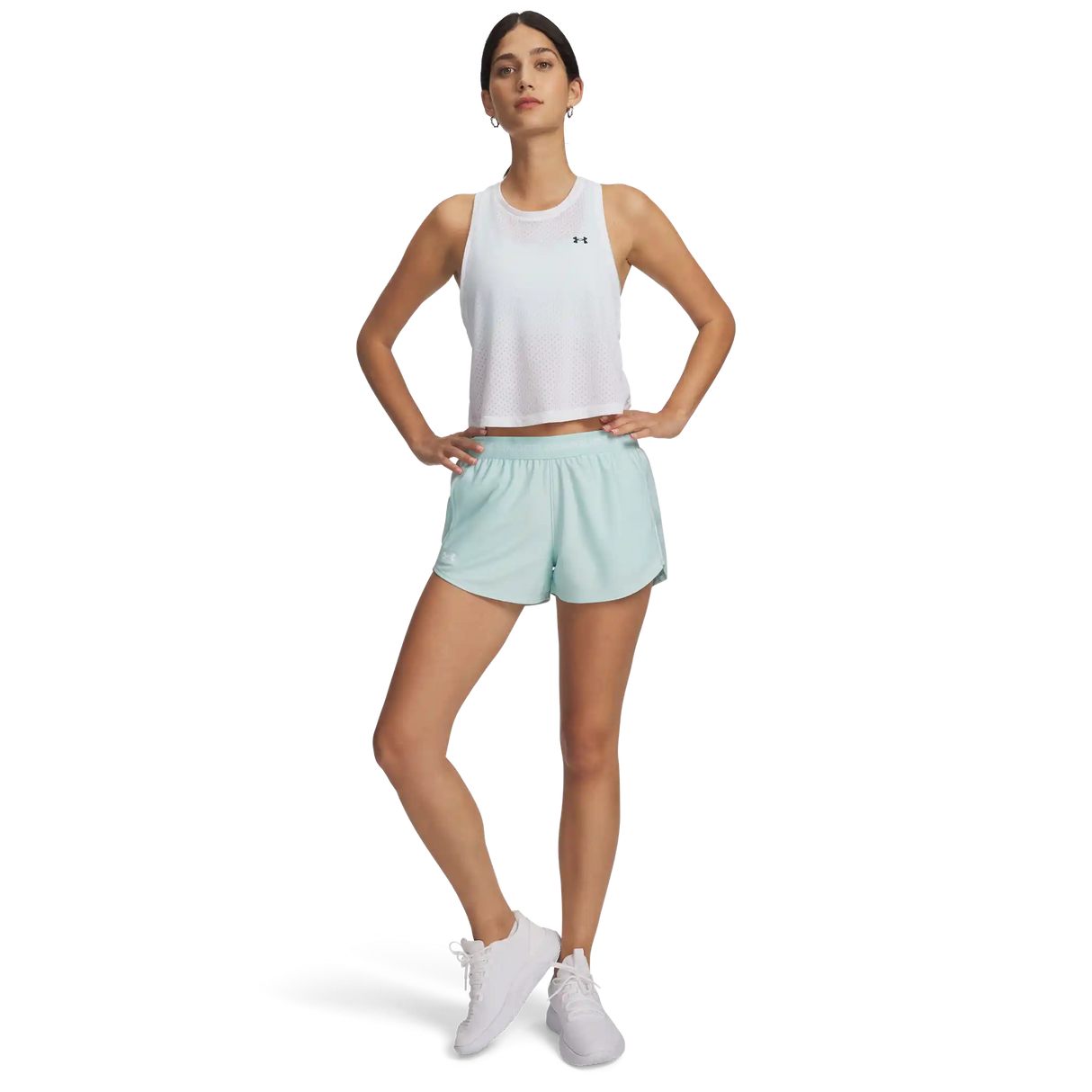 Under Armour Tech Play Up short 8 cm femme - Refresh Mint AFS  / Deprecated White