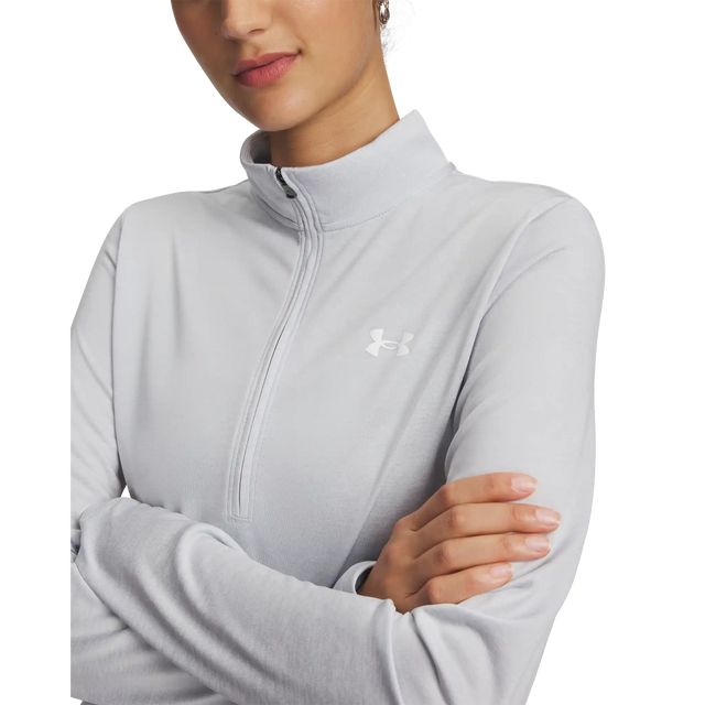 Under Armour Tech Half Zip Twist chandail de course à pied pour femme - Halo Grey / White
