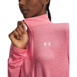 Under Armour Tech Half Zip Twist chandail de course à pied pour femme - Bittersweet Pink / White