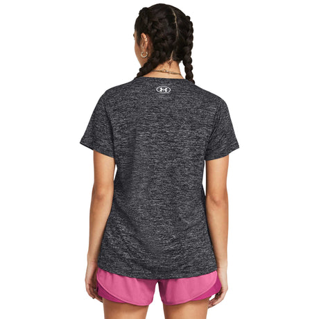 Under Armour Tech Twist T-shirt à manches courtes femme dos - Noir / Blanc