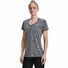 UA Tech Twist T-shirt col en V femme - Noir / Argent métallique