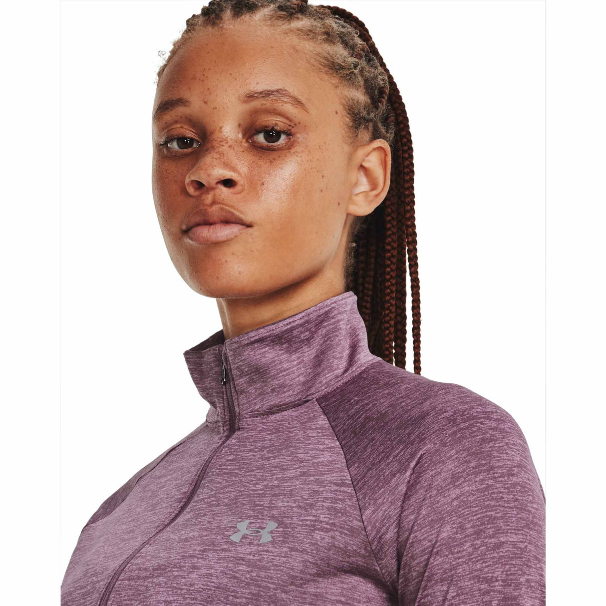 Under Armour Tech Twist Half Zip chandail de course à pied pour femme - Misty Purple / Fresh Orchid