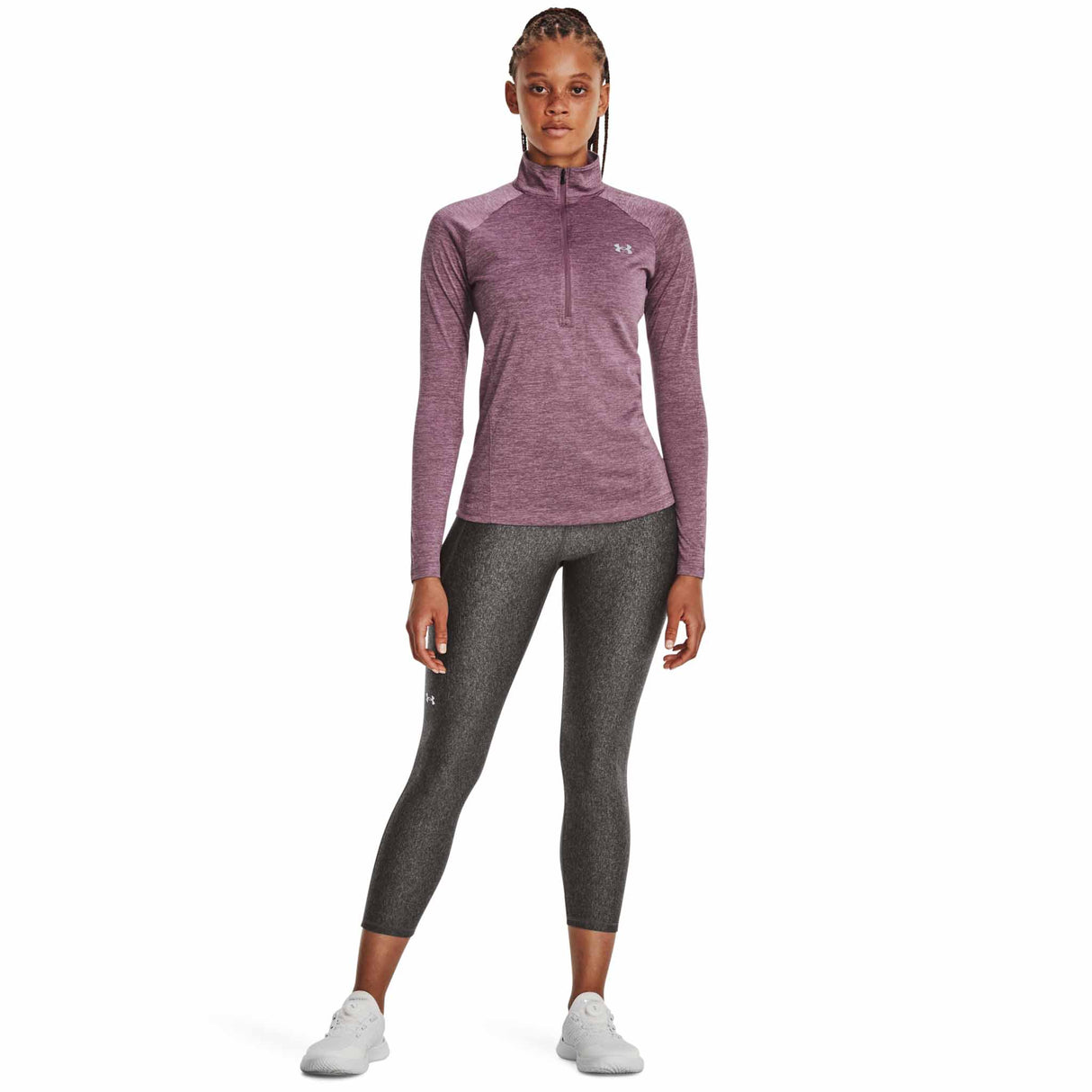 Under Armour Tech Twist Half Zip chandail de course à pied pour femme - Misty Purple / Fresh Orchid