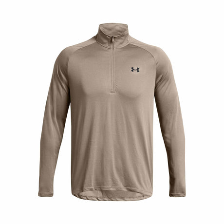 Under Armour Tech Half Zip chandail sport homme - Taupe Dusk / Black