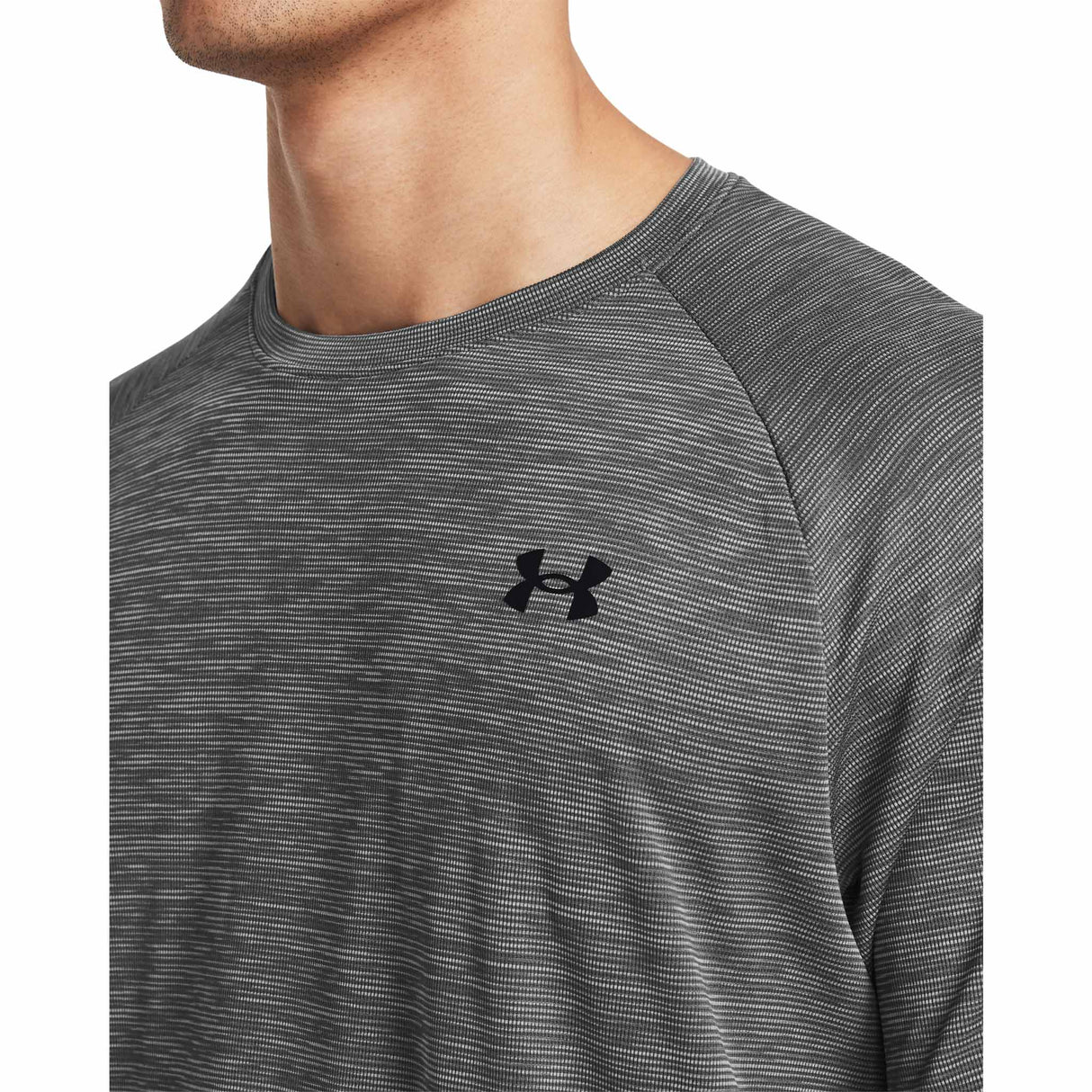 Under Armour Tech T-shirt sport homme details  live - Castlerock / Black