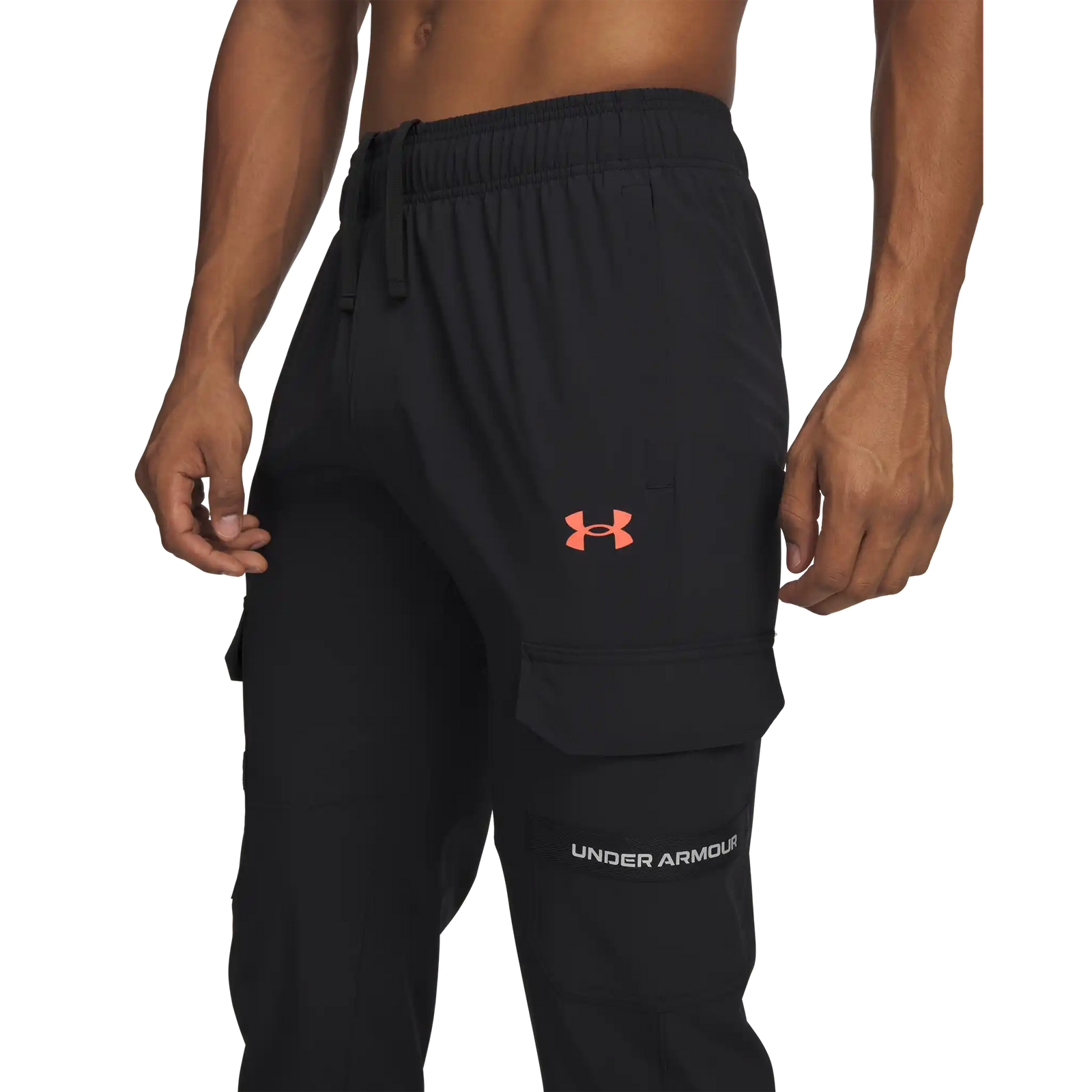 Under Armour Utility Tech Woven pantalon pour homme - Black / Castlerock / Venom Red