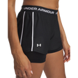 Under Armour Tech Play Up short 2-en-1 pour femme - Black / Black / White