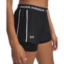 Under Armour Tech Play Up short 2-en-1 pour femme - Black / Black / White