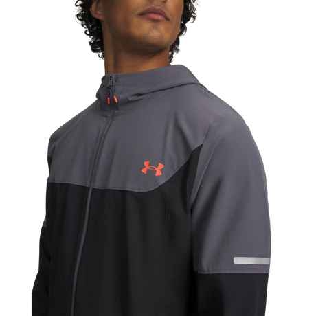 Under Armour Tech Utility Woven manteau pour homme - Black / Castlerock / Venom Red