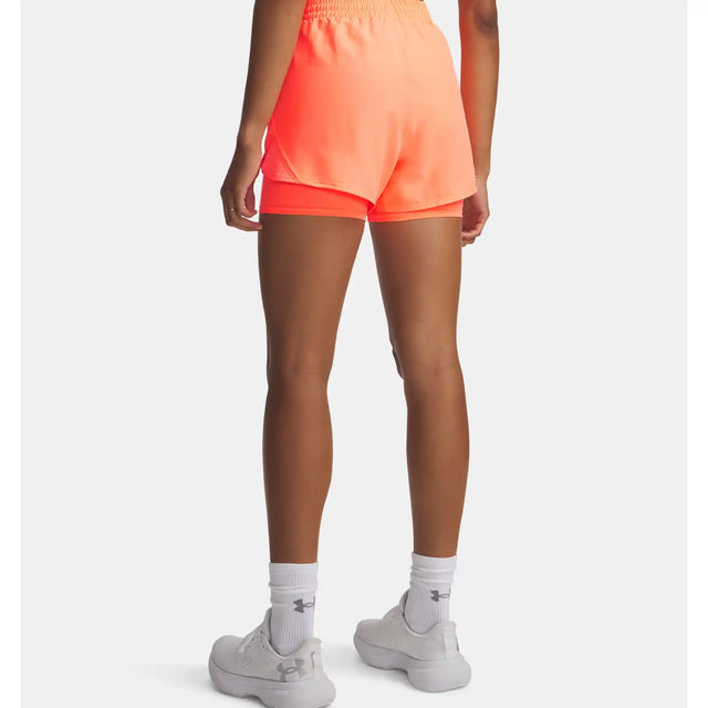 UA Fly-By short 2-en-1 pour femme - Electric Tangerine / Electric Tangerine / Reflective