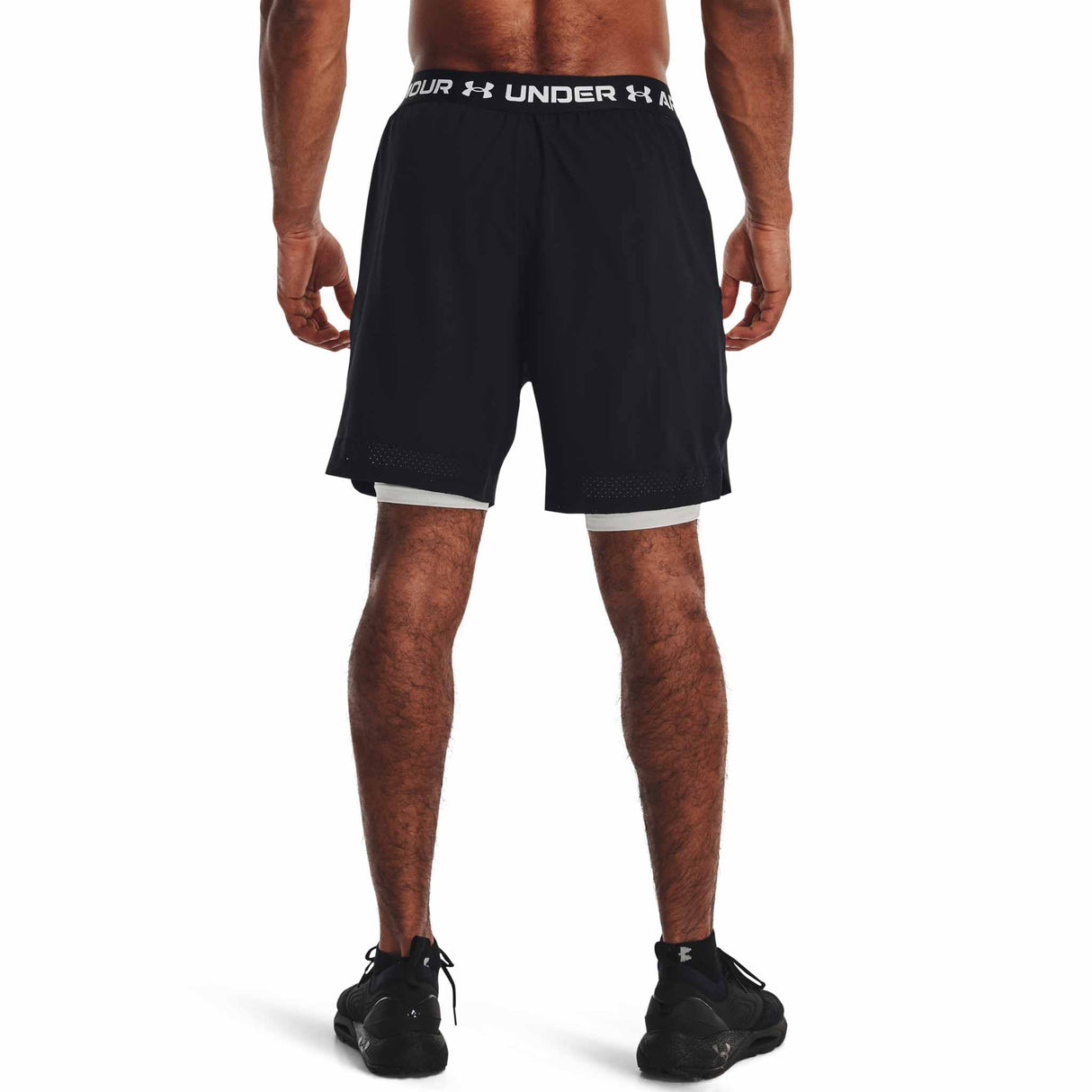 UA Vanish Woven shorts 2-en-1 pour homme - Noir / Blanc