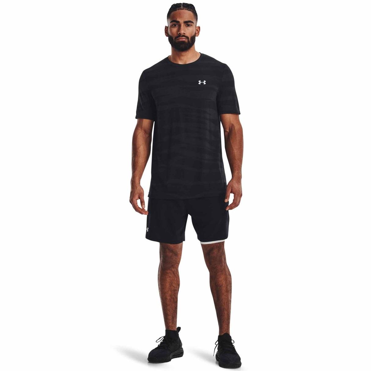 UA Vanish Woven shorts 2-en-1 pour homme - Noir / Blanc