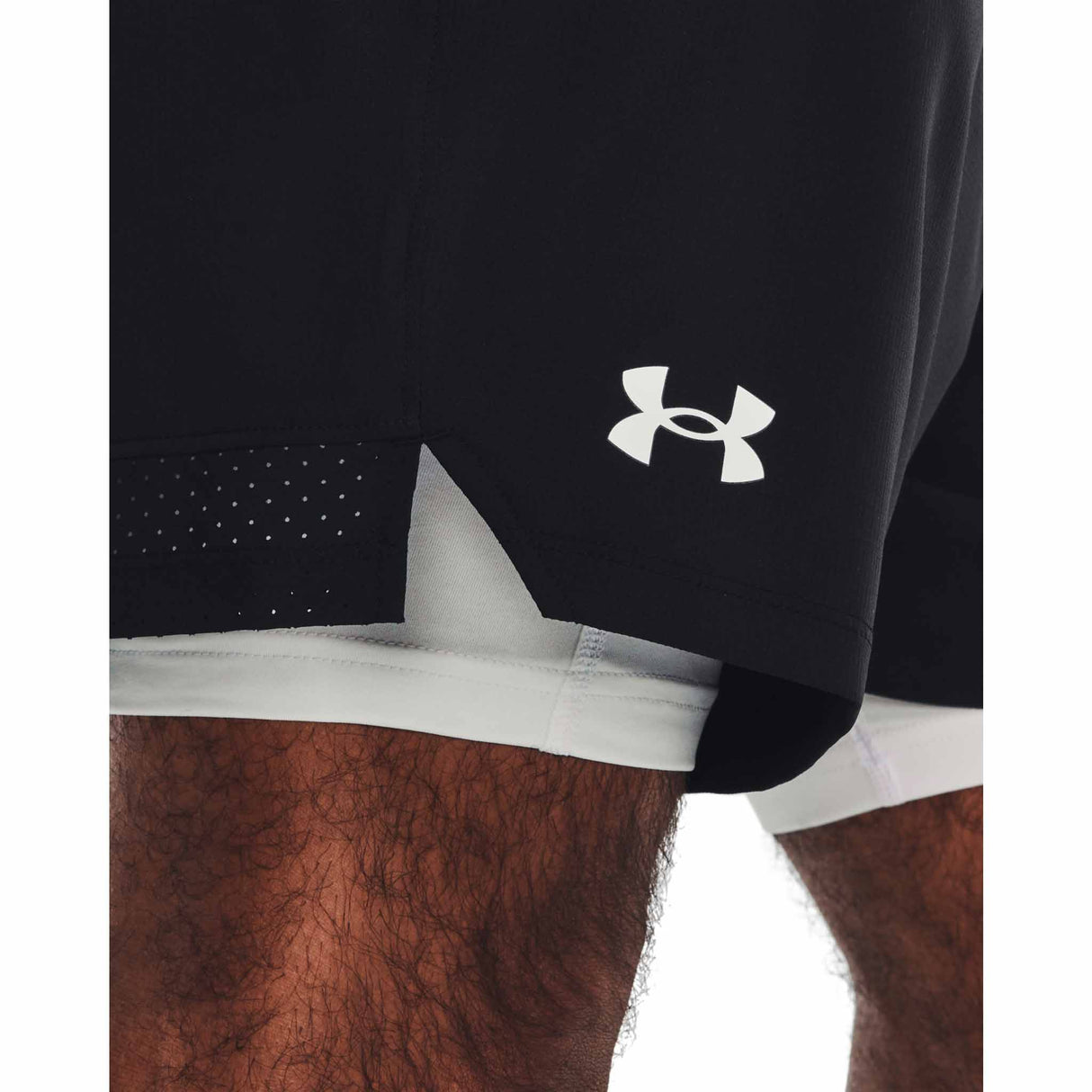 UA Vanish Woven shorts 2-en-1 pour homme - Noir / Blanc