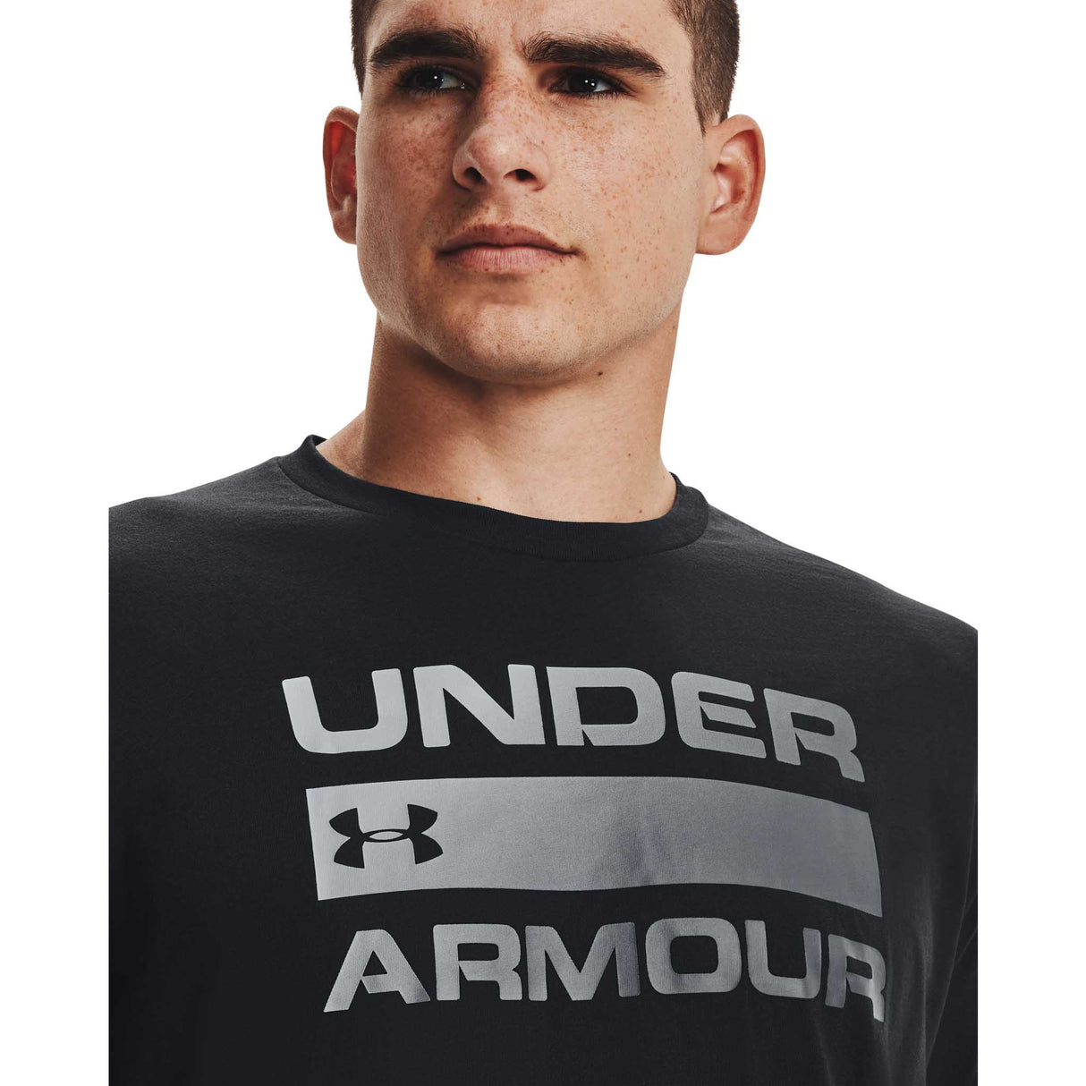 UA Team Issue Woodmark T-shirt homme col - noir / gris