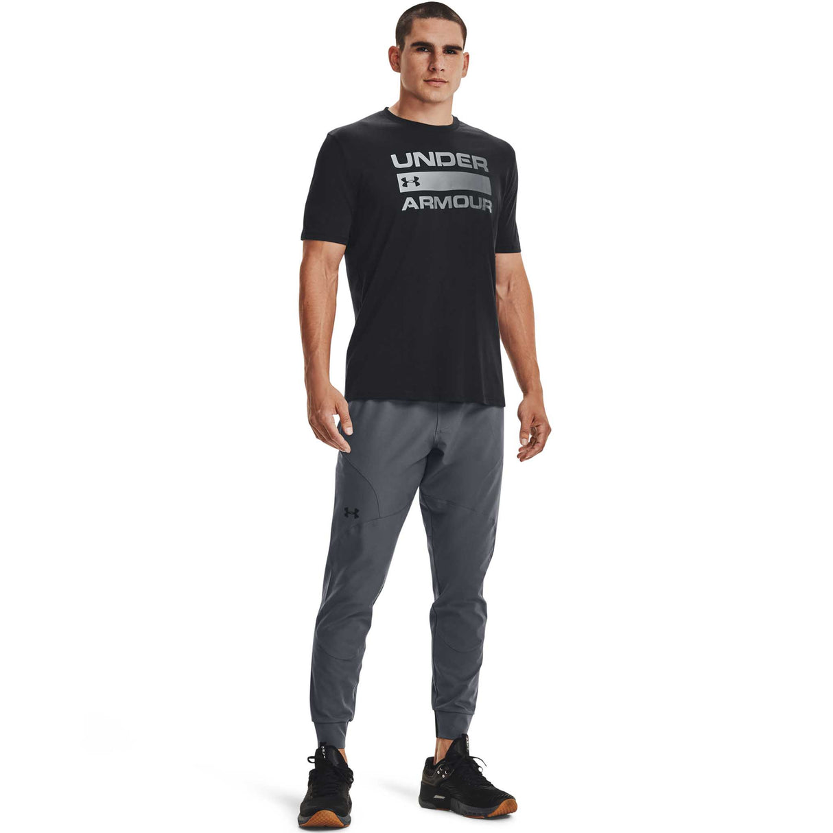 UA Team Issue Woodmark T-shirt homme face- noir / gris