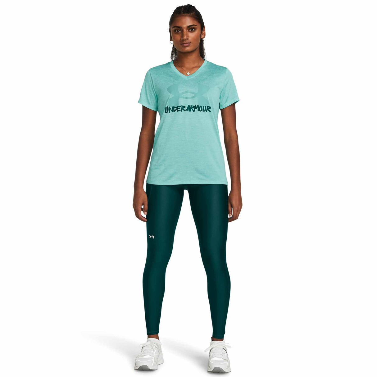 Under Armour HeatGear No Slip Waistband legging d'entrainement femme live - hydro teal / white