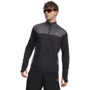 Under Armour Tech Utility 1/4 Zip chandail pour homme - Black / Venom Red