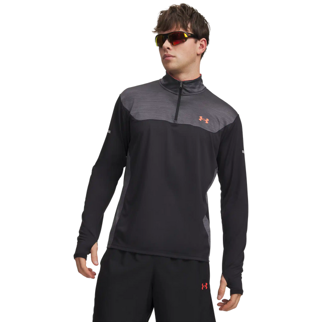 Under Armour Tech Utility 1/4 Zip chandail pour homme - Black / Venom Red