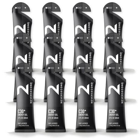 Neversecond C30+ caffeinated energy gel Unflavoured - Box of 12