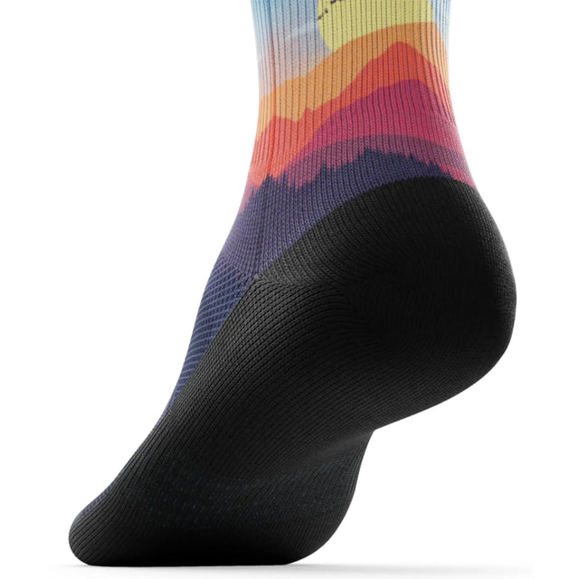 Outway Wanderlight Quarter chaussette de course unisexe - Bleu / Orange - vue du talon