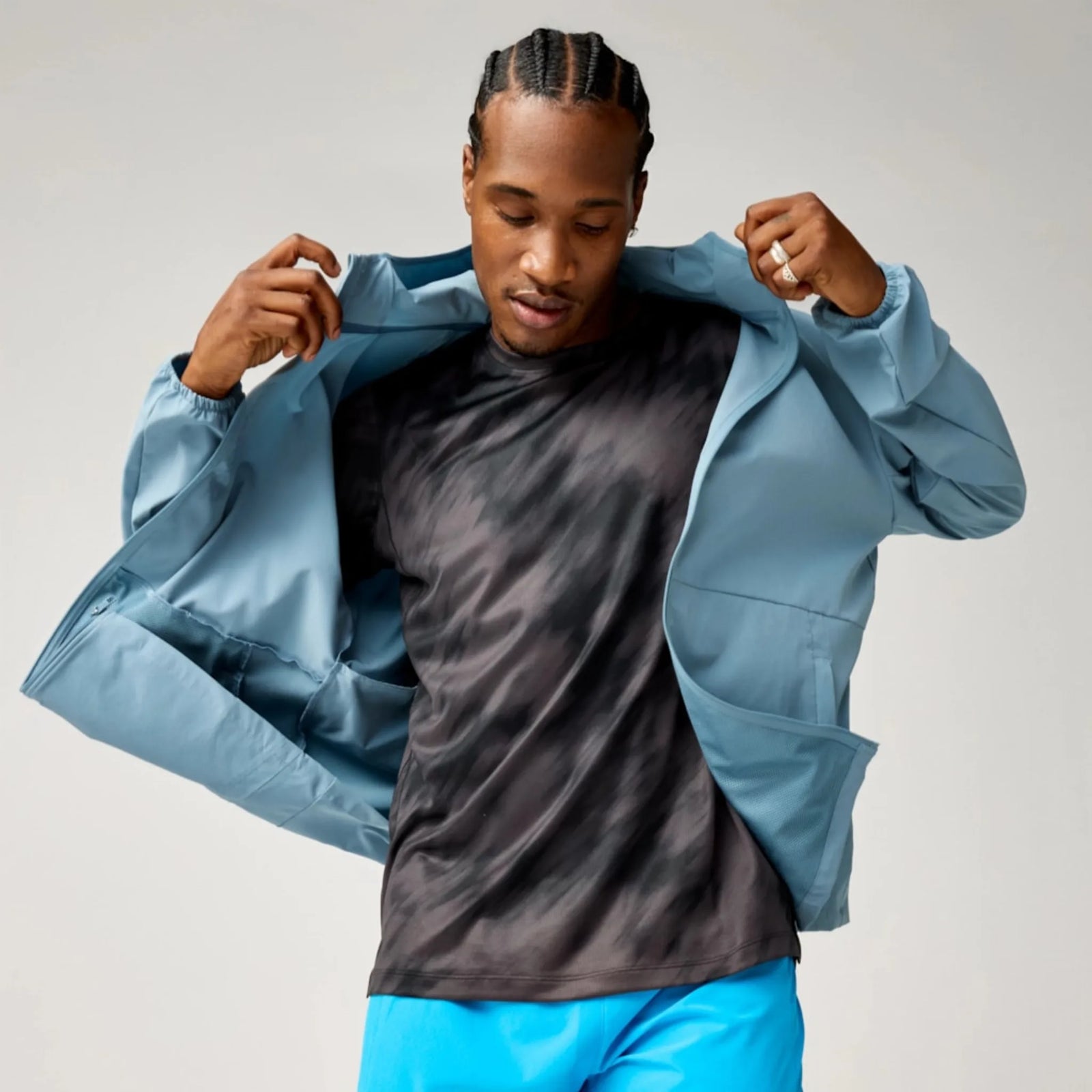 Brooks Canopy Jacket running windbreaker men Blue Haze