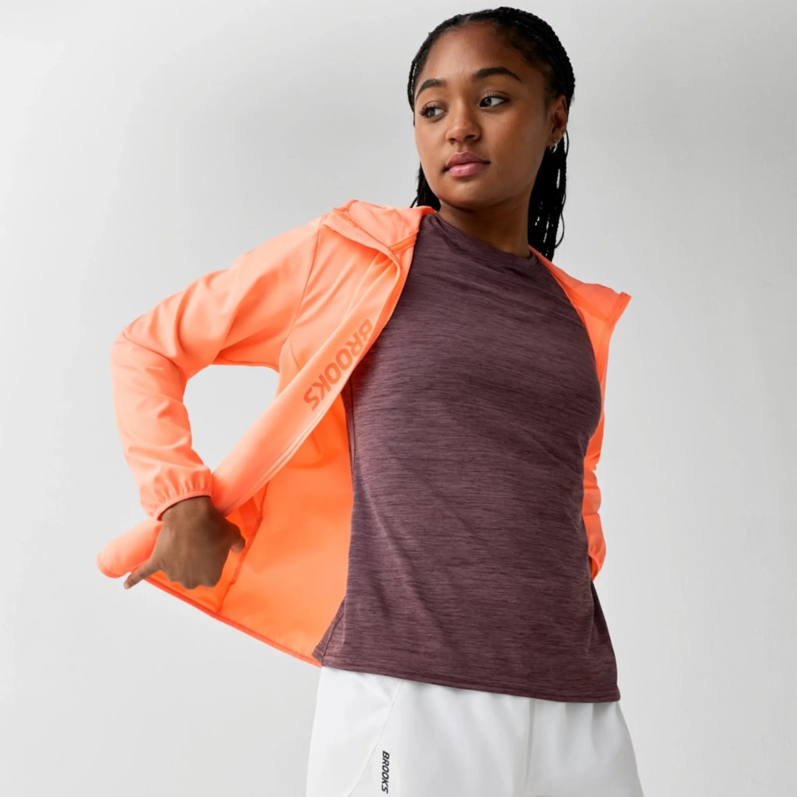 Brooks Canopy Jacket running windbreaker women Cyber Peach