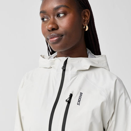Brooks Canopy Waterproof Jacket veste imperméable femme Bone - détail