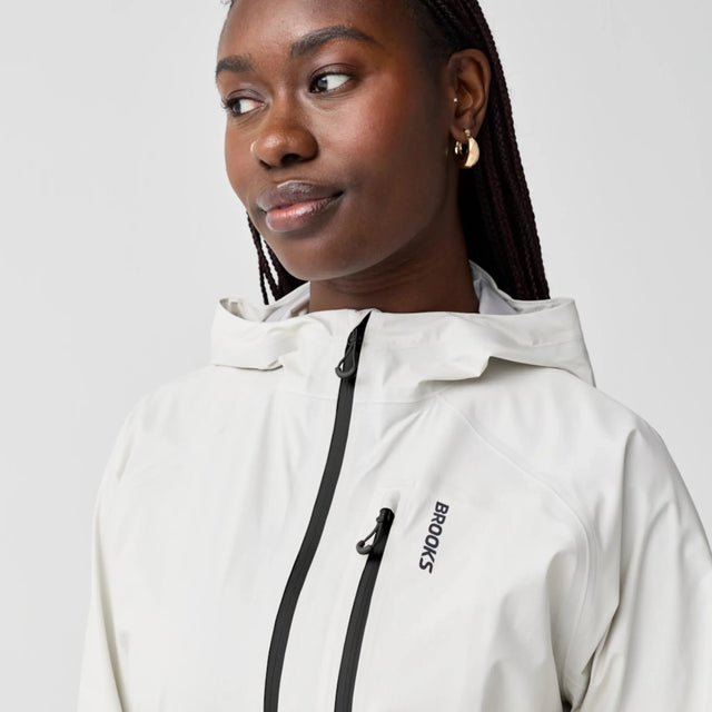 Brooks Canopy Waterproof Jacket veste imperméable femme Bone - détail