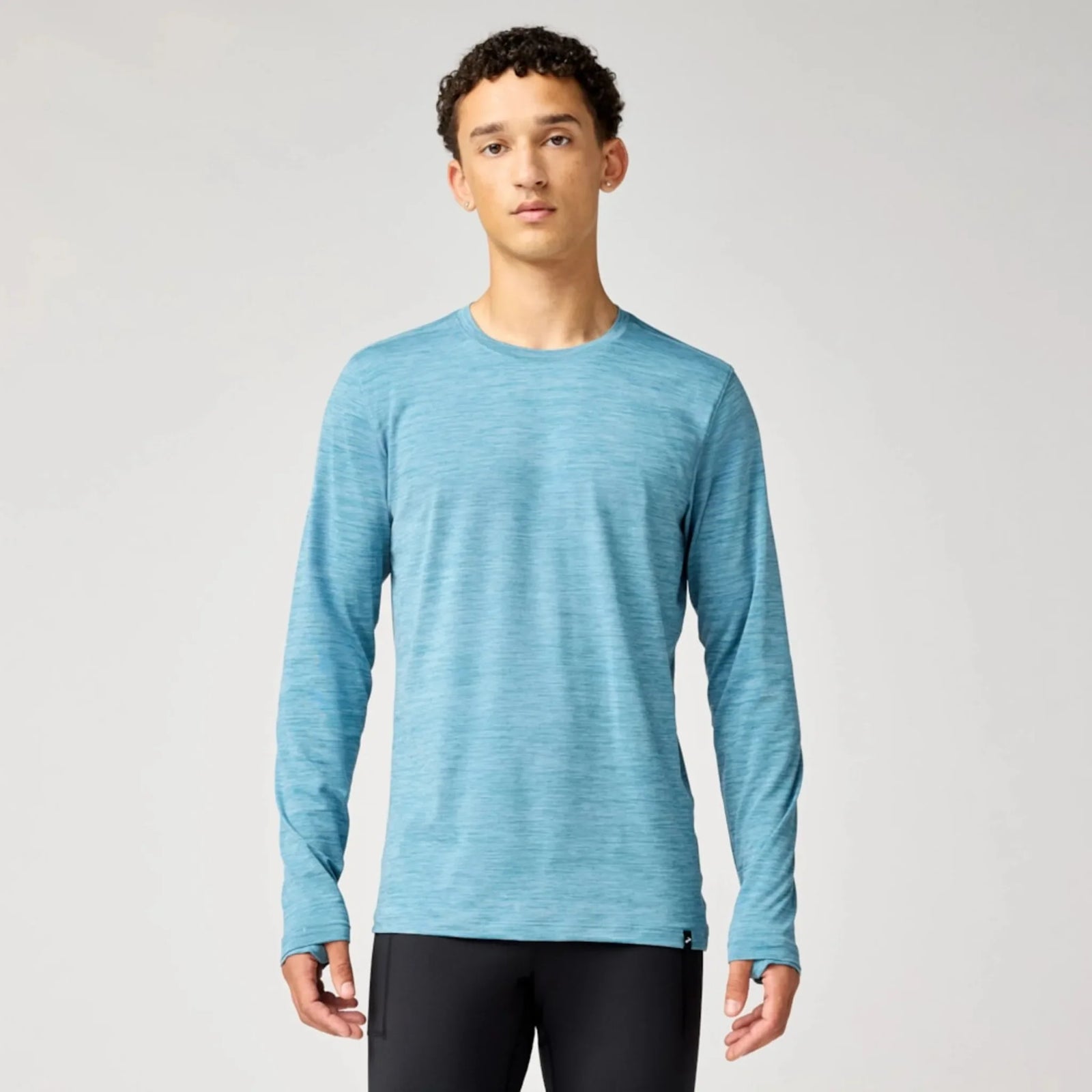 Brooks Luxe t-shirt de course à manches longues pour homme - Heather Blue Haze