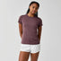 Brooks Luxe t-shirt de course à manches courtes pour femme - Heather Cocoa