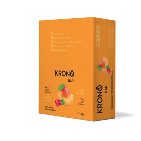 Krono Nutrition Energy Bars Apricot & Cranberry Box of 12