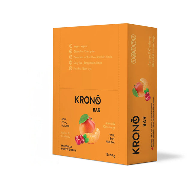 Krono Nutrition Energy Bars Apricot & Cranberry Box of 12