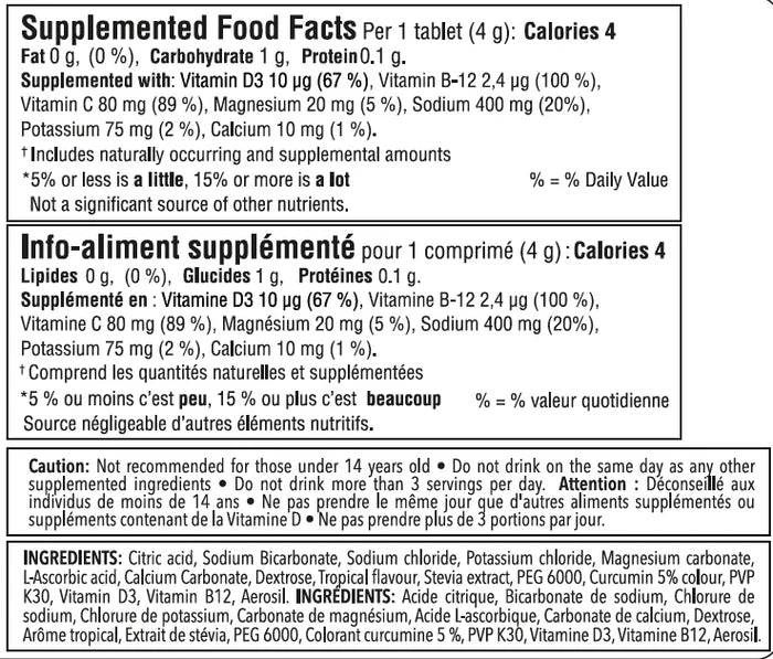 Krono Fizz Electrolytes Tropical Fruits - Nutrition Facts
