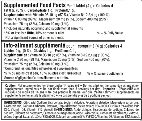 Krono Fizz Electrolytes Tropical Fruits - Nutrition Facts