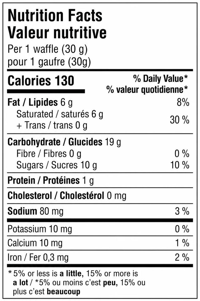 Krono Nutrition gaufrette énergétique Érable & Sel de mer — à l'unité — valeurs nutritives